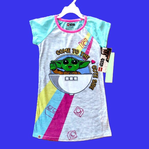 LEGO ~ Star Wars ~ Disney ~ Baby Yoda Nightgown ~ Sleep Shirt Girl's Sz 6-6X NWT - Picture 1 of 9